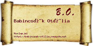 Babincsák Otília névjegykártya